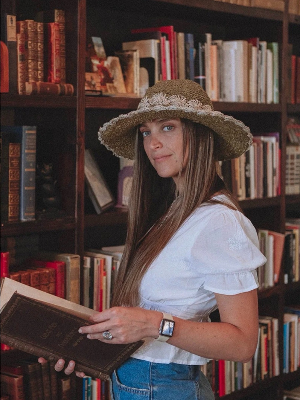 Olive Flower Hemp Hat - Picture 6 of 8